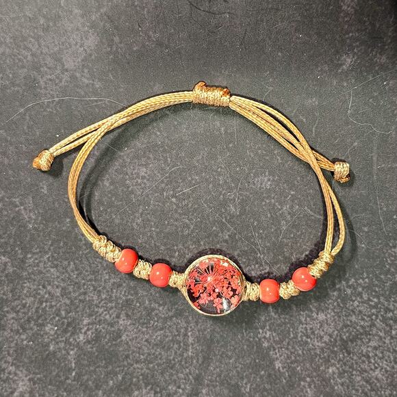 FREE with bundle! Boutique New double glass dome dandelion adjustable bracelet - Picture 5 of 5